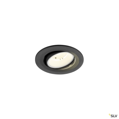 SLV NUMINOS® MOVE S, Deckeneinbauleuchte, 4000 K, 40°, IP20, rund, schwarz / weiß