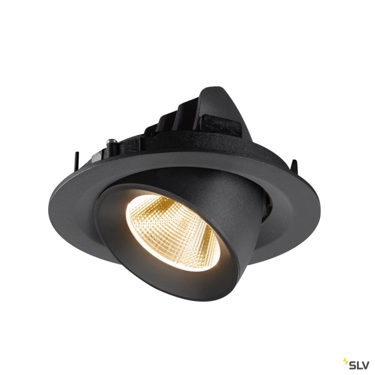 SLV NUMINOS® GIMBLE M, Deckeneinbauleuchte,, 2700 K, 20°, schwarz