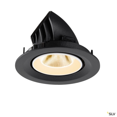 SLV NUMINOS® GIMBLE M, Deckeneinbauleuchte,, 2700 K, 20°, schwarz / weiß
