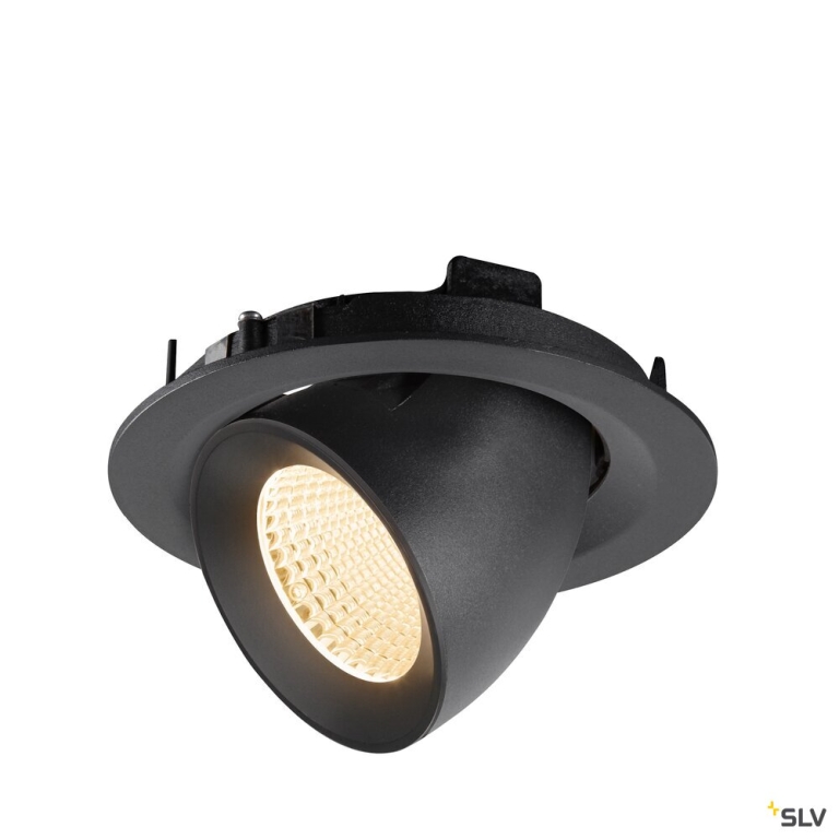 SLV NUMINOS® GIMBLE M, Deckeneinbauleuchte,, 2700 K, 40°, schwarz