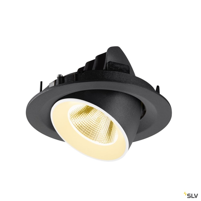 SLV NUMINOS® GIMBLE M, Deckeneinbauleuchte,, 3000 K, 20°, schwarz / weiß
