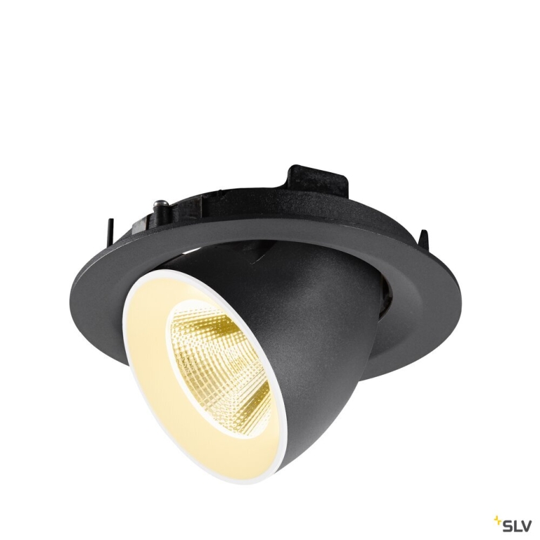 SLV NUMINOS® GIMBLE M, Deckeneinbauleuchte,, 3000 K, 20°, schwarz / weiß