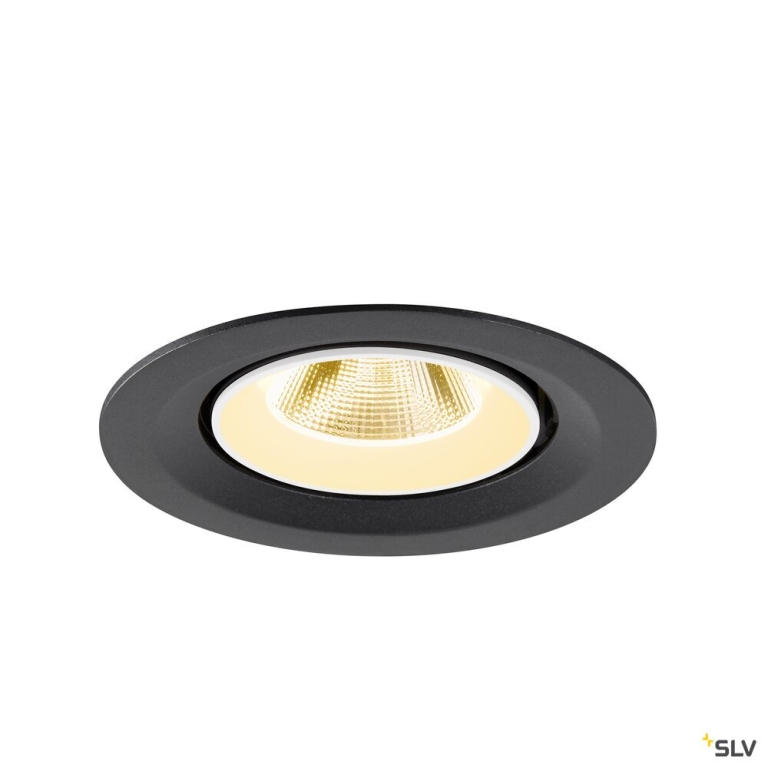 SLV NUMINOS® GIMBLE M, Deckeneinbauleuchte,, 3000 K, 20°, schwarz / weiß