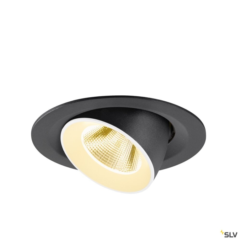 SLV NUMINOS® GIMBLE M, Deckeneinbauleuchte,, 3000 K, 20°, schwarz / weiß
