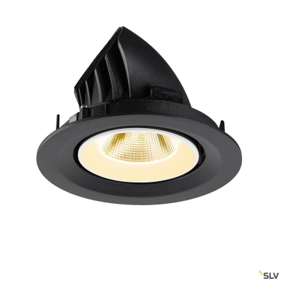 SLV NUMINOS® GIMBLE M, Deckeneinbauleuchte,, 3000 K, 20°, schwarz / weiß