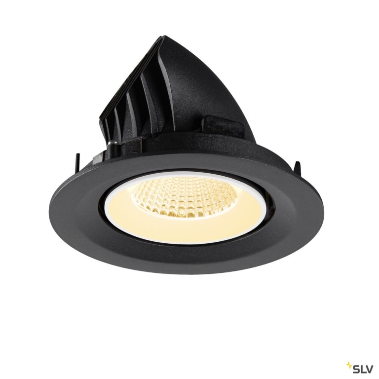 SLV NUMINOS® GIMBLE M, Deckeneinbauleuchte,, 3000 K, 40°, schwarz / weiß