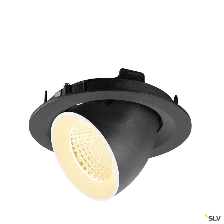 SLV NUMINOS® GIMBLE M, Deckeneinbauleuchte,, 3000 K, 40°, schwarz / weiß