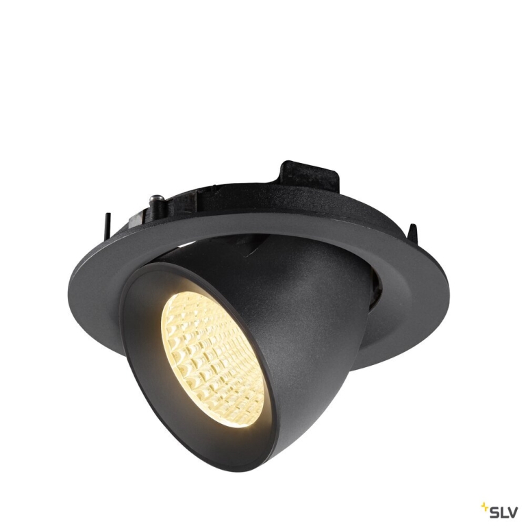 SLV NUMINOS® GIMBLE M, Deckeneinbauleuchte,, 3000 K, 55°, schwarz