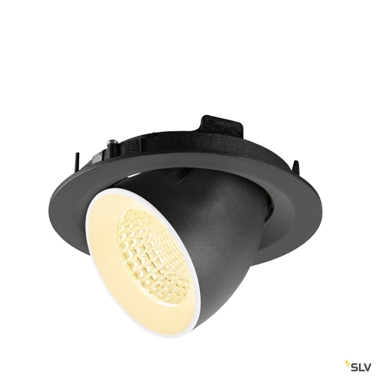 SLV NUMINOS® GIMBLE M, Deckeneinbauleuchte,, 3000 K, 55°, schwarz / weiß