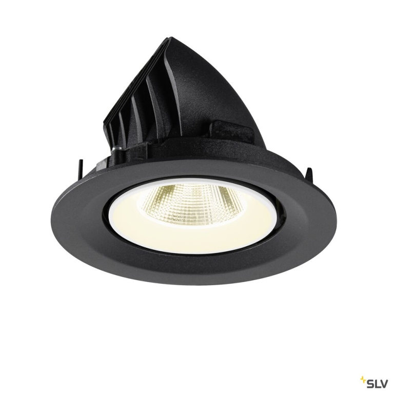 SLV NUMINOS® GIMBLE M, Deckeneinbauleuchte,, 4000 K, 20°, schwarz / weiß