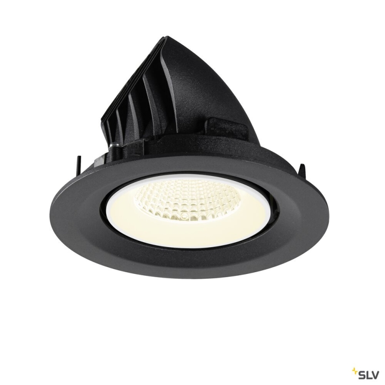 SLV NUMINOS® GIMBLE M, Deckeneinbauleuchte,, 4000 K, 40°, schwarz / weiß