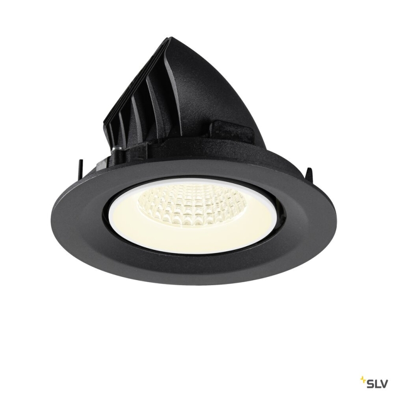 SLV NUMINOS® GIMBLE M, Deckeneinbauleuchte,, 4000 K, 55°, schwarz / weiß