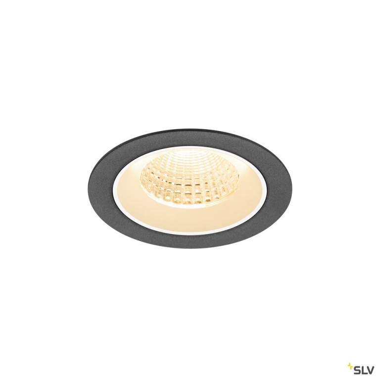 SLV NUMINOS® M, Deckeneinbauleuchte, 2700 K, 55°, IP20, rund, schwarz / weiß
