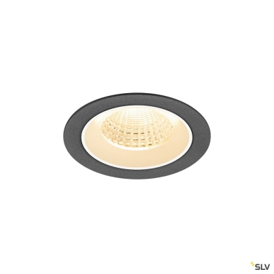 SLV NUMINOS® M, Deckeneinbauleuchte, 2700 K, 55°, IP20, rund, schwarz / weiß