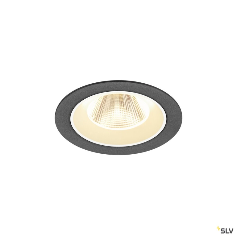 SLV NUMINOS® M, Deckeneinbauleuchte, 3000 K, 20°, IP20, rund, schwarz / weiß