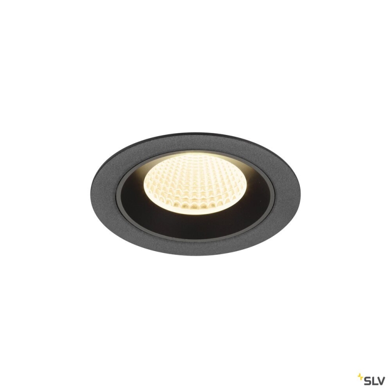 SLV NUMINOS® M, Deckeneinbauleuchte, 3000 K, 40°, IP20, rund, schwarz
