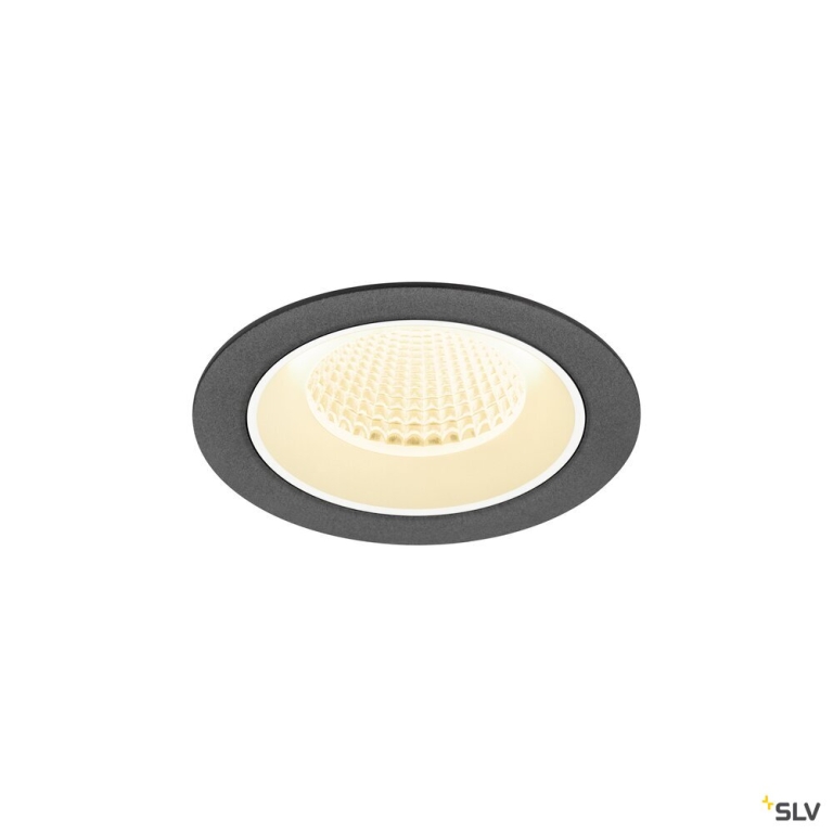 SLV NUMINOS® M, Deckeneinbauleuchte, 3000 K, 40°, IP20, rund, schwarz / weiß