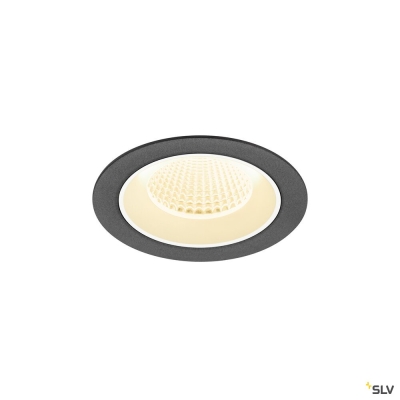 SLV NUMINOS® M, Deckeneinbauleuchte, 3000 K, 40°, IP20, rund, schwarz / weiß