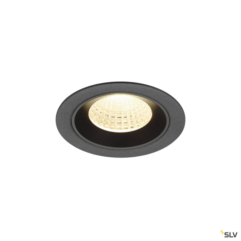 SLV NUMINOS® M, Deckeneinbauleuchte, 3000 K, 55°, IP20, rund, schwarz