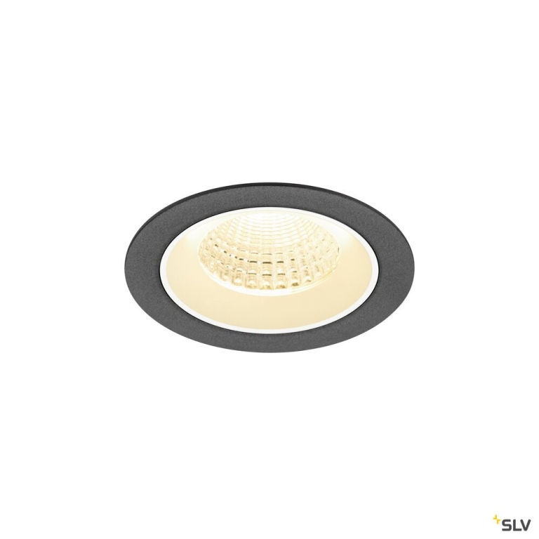 SLV NUMINOS® M, Deckeneinbauleuchte, 3000 K, 55°, IP20, rund, schwarz / weiß