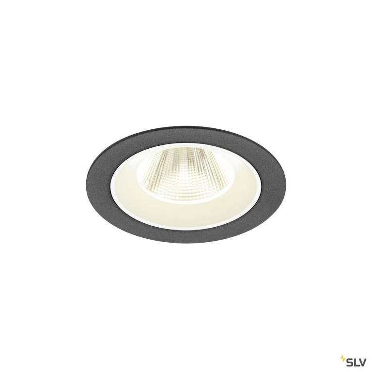 SLV NUMINOS® M, Deckeneinbauleuchte, 4000 K, 20°, IP20, rund, schwarz / weiß