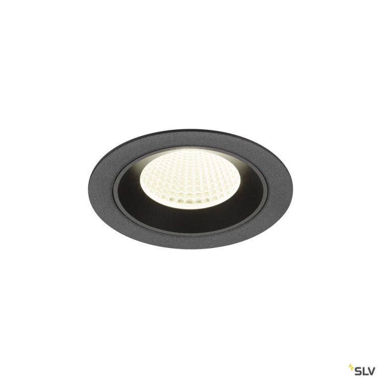 SLV NUMINOS® M, Deckeneinbauleuchte, 4000 K, 40°, IP20, rund, schwarz