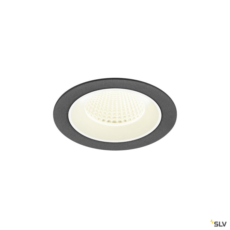 SLV NUMINOS® M, Deckeneinbauleuchte, 4000 K, 40°, IP20, rund, schwarz / weiß