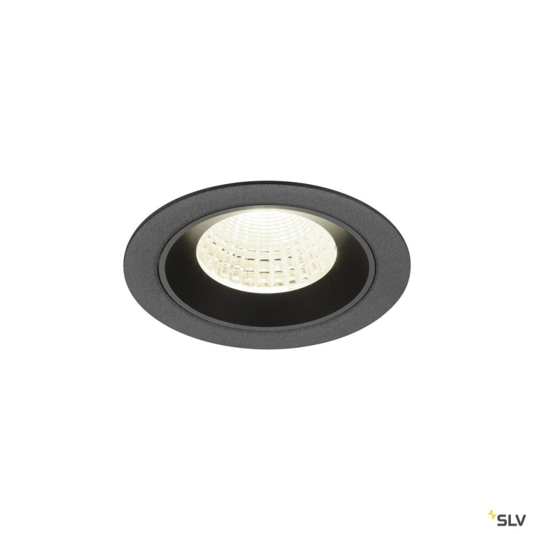 SLV NUMINOS® M, Deckeneinbauleuchte, 4000 K, 55°, IP20, rund, schwarz