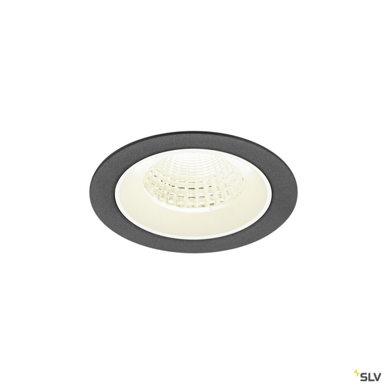 SLV NUMINOS® M, Deckeneinbauleuchte, 4000 K, 55°, IP20, rund, schwarz / weiß