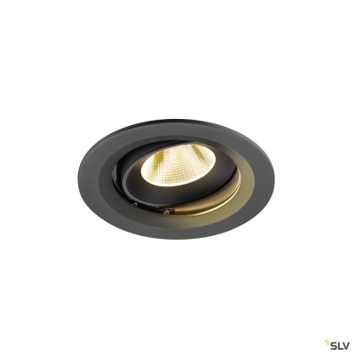 SLV NUMINOS® MOVE M, Deckeneinbauleuchte, 3000 K, 20°, IP20, rund, schwarz