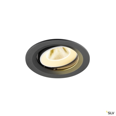 SLV NUMINOS® MOVE M, Deckeneinbauleuchte, 3000 K, 20°, IP20, rund, schwarz / weiß