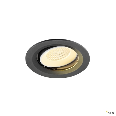 SLV NUMINOS® MOVE M, Deckeneinbauleuchte, 3000 K, 55°, IP20, rund, schwarz / weiß
