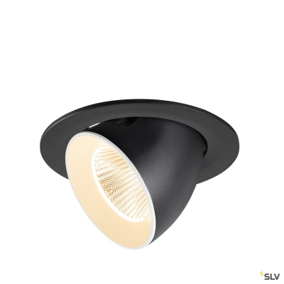SLV NUMINOS® GIMBLE L, Deckeneinbauleuchte, 2700 K, 40°, IP20, rund, schwarz / weiß