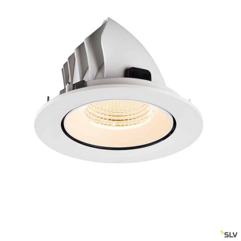 SLV NUMINOS® GIMBLE L, Deckeneinbauleuchte, 2700 K, 55°, IP20, rund, weiß