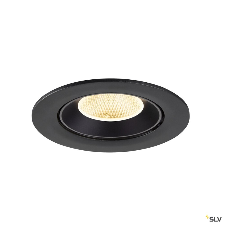 SLV NUMINOS® GIMBLE L, Deckeneinbauleuchte, 3000 K, 20°, IP20, rund, schwarz