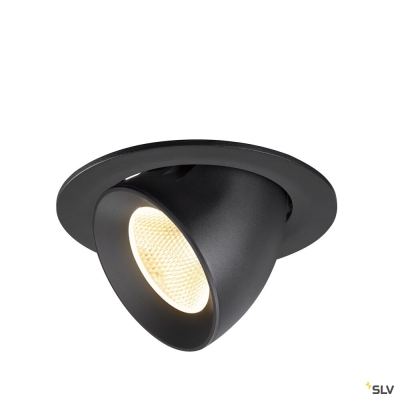 SLV NUMINOS® GIMBLE L, Deckeneinbauleuchte, 3000 K, 20°, IP20, rund, schwarz