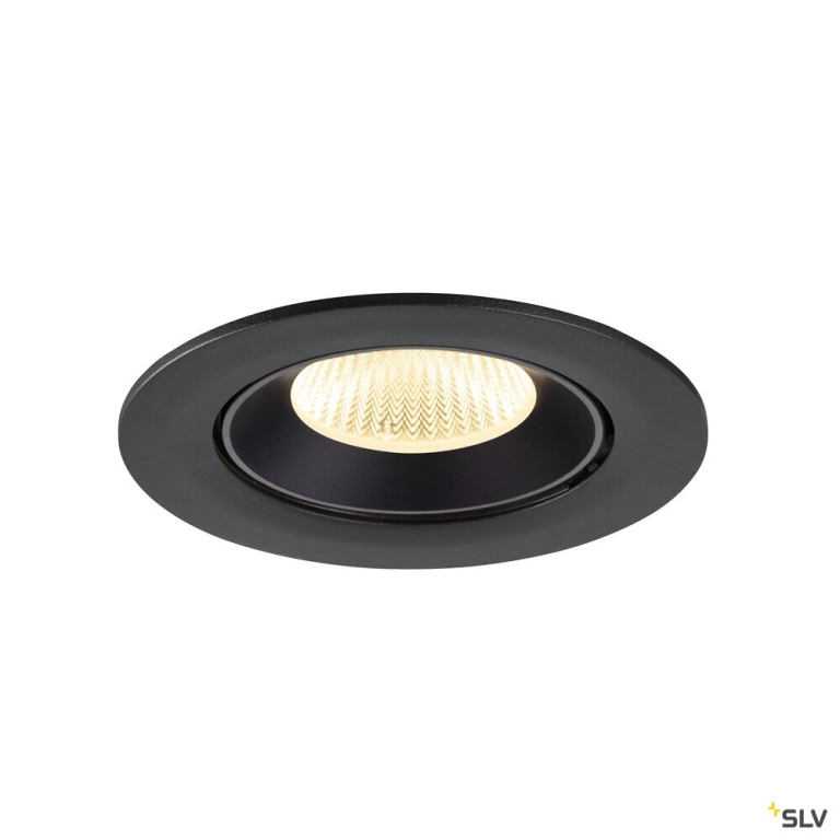 SLV NUMINOS® GIMBLE L, Deckeneinbauleuchte, 3000 K, 40°, IP20, rund, schwarz