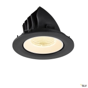 NUMINOS® GIMBLE L, Deckeneinbauleuchte, 3000 K, 55°, IP20, rund, schwarz / weiß