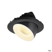 NUMINOS® GIMBLE L, Deckeneinbauleuchte, 3000 K, 55°, IP20, rund, schwarz / weiß