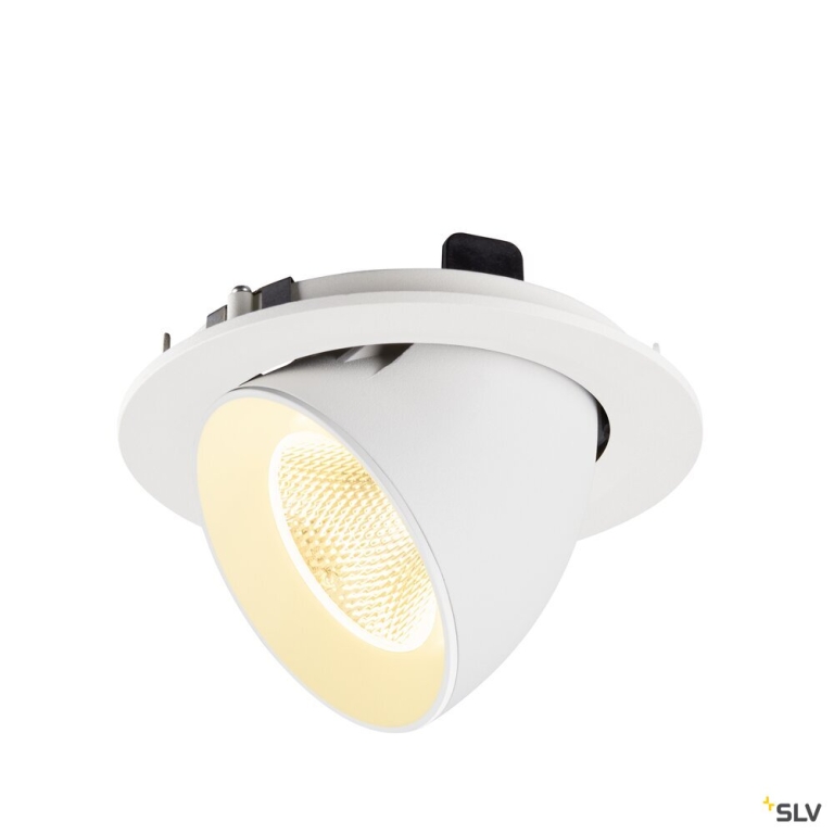 SLV NUMINOS® GIMBLE L, Deckeneinbauleuchte, 3000 K, 20°, IP20, rund, weiß
