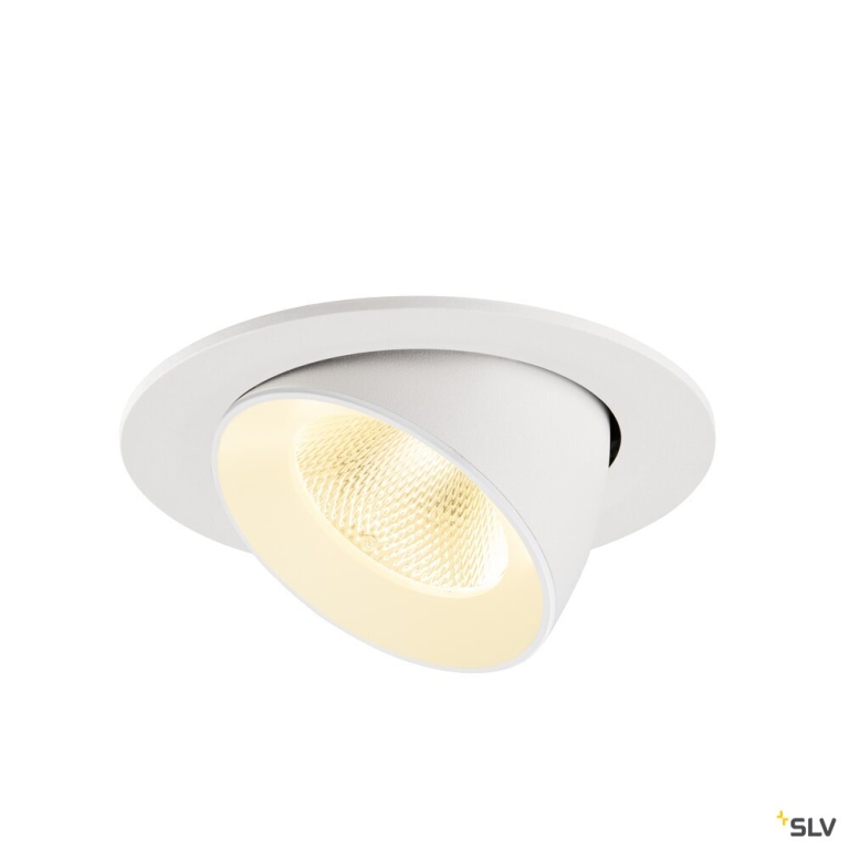 SLV NUMINOS® GIMBLE L, Deckeneinbauleuchte, 3000 K, 20°, IP20, rund, weiß