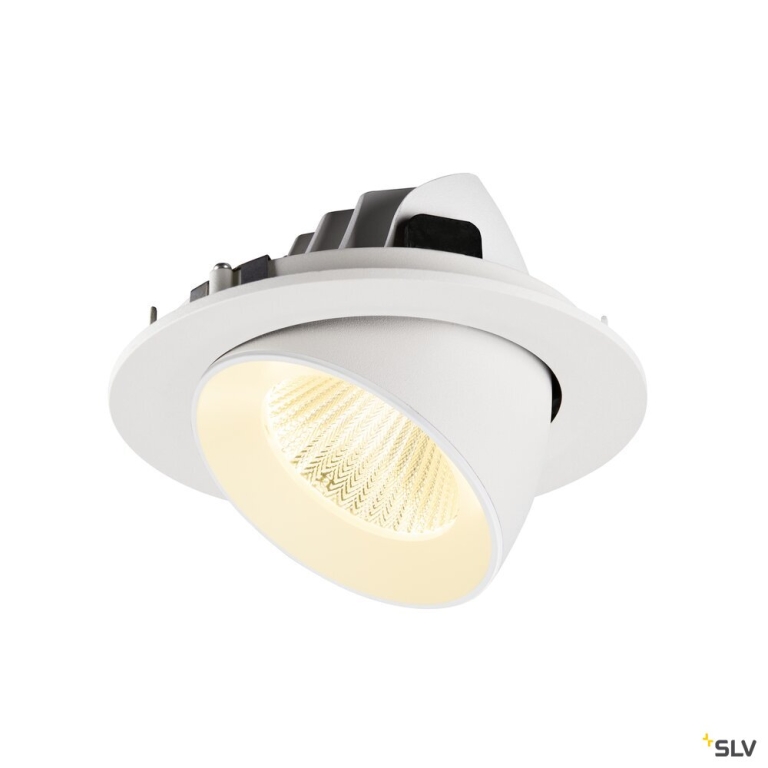 SLV NUMINOS® GIMBLE L, Deckeneinbauleuchte, 3000 K, 40°, IP20, rund, weiß