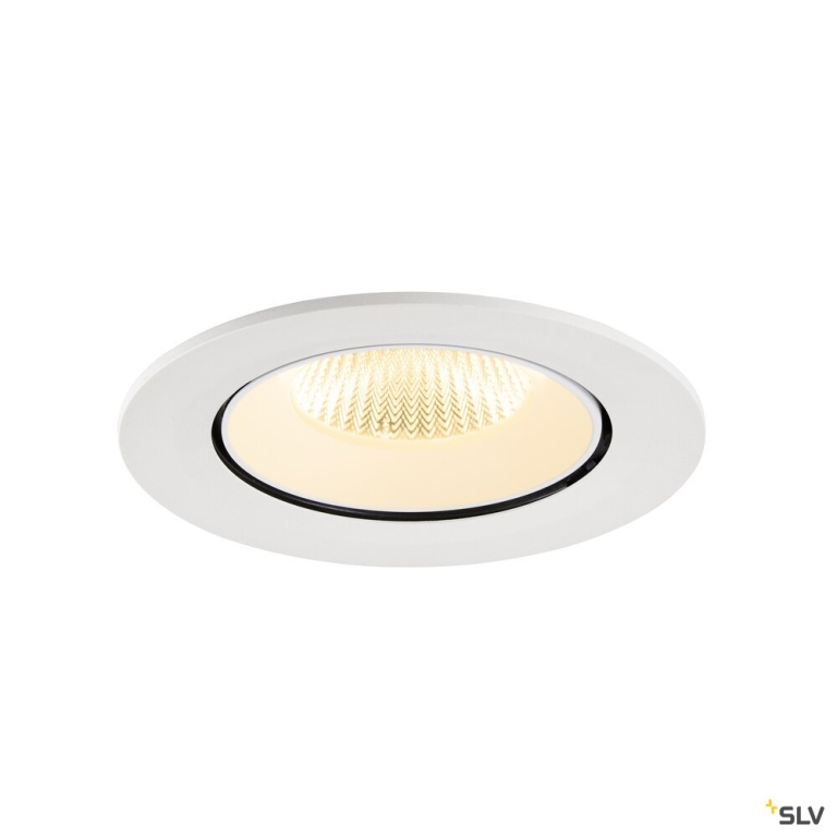SLV NUMINOS® GIMBLE L, Deckeneinbauleuchte, 3000 K, 40°, IP20, rund, weiß