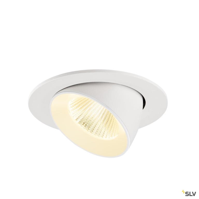 SLV NUMINOS® GIMBLE L, Deckeneinbauleuchte, 3000 K, 40°, IP20, rund, weiß