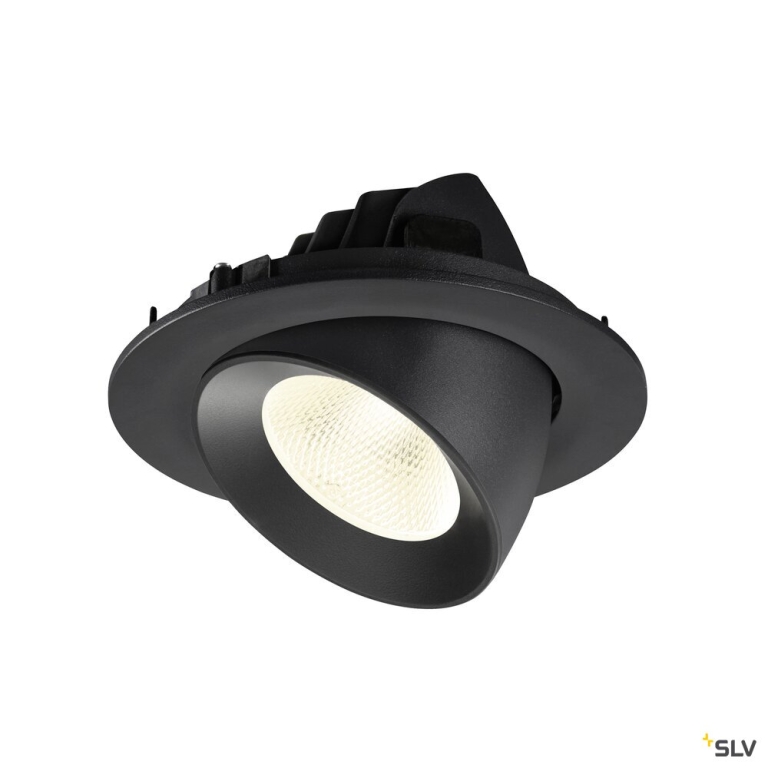 SLV NUMINOS® GIMBLE L, Deckeneinbauleuchte, 4000 K, 20°, IP20, rund, schwarz