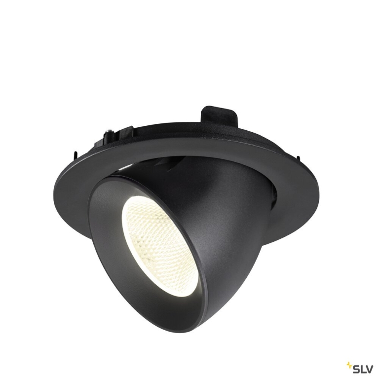 SLV NUMINOS® GIMBLE L, Deckeneinbauleuchte, 4000 K, 20°, IP20, rund, schwarz