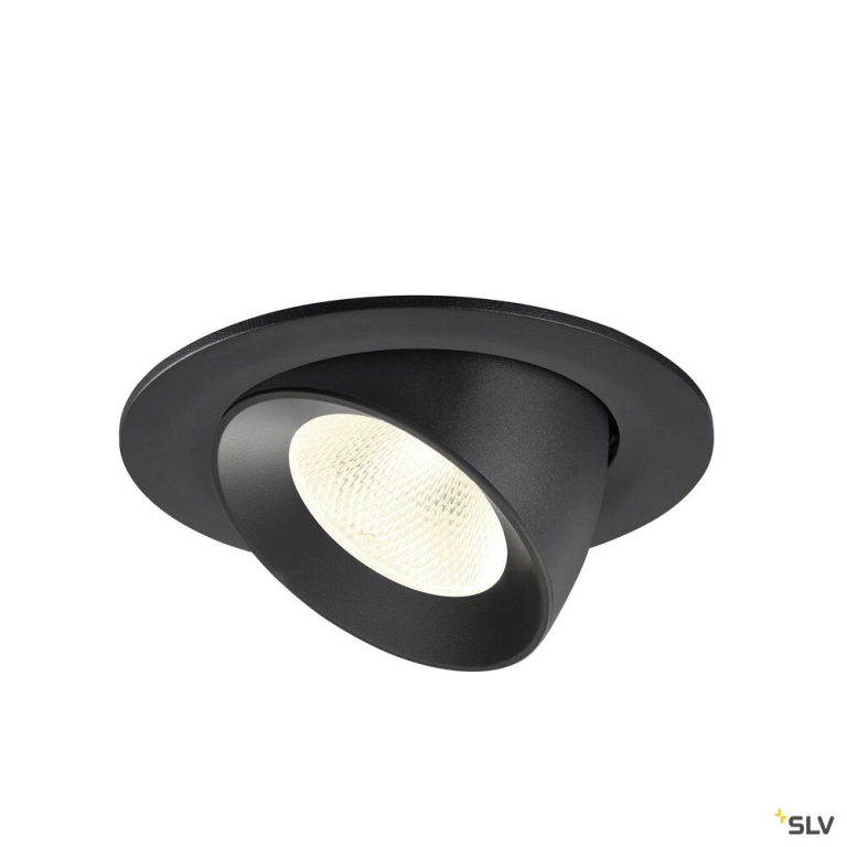 SLV NUMINOS® GIMBLE L, Deckeneinbauleuchte, 4000 K, 20°, IP20, rund, schwarz