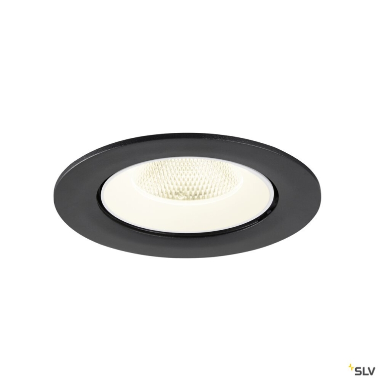 SLV NUMINOS® GIMBLE L, Deckeneinbauleuchte, 4000 K, 20°, IP20, rund, schwarz / weiß
