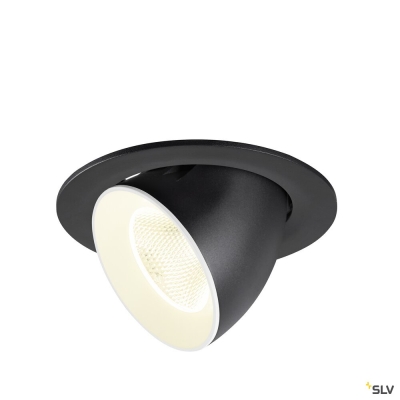SLV NUMINOS® GIMBLE L, Deckeneinbauleuchte, 4000 K, 20°, IP20, rund, schwarz / weiß
