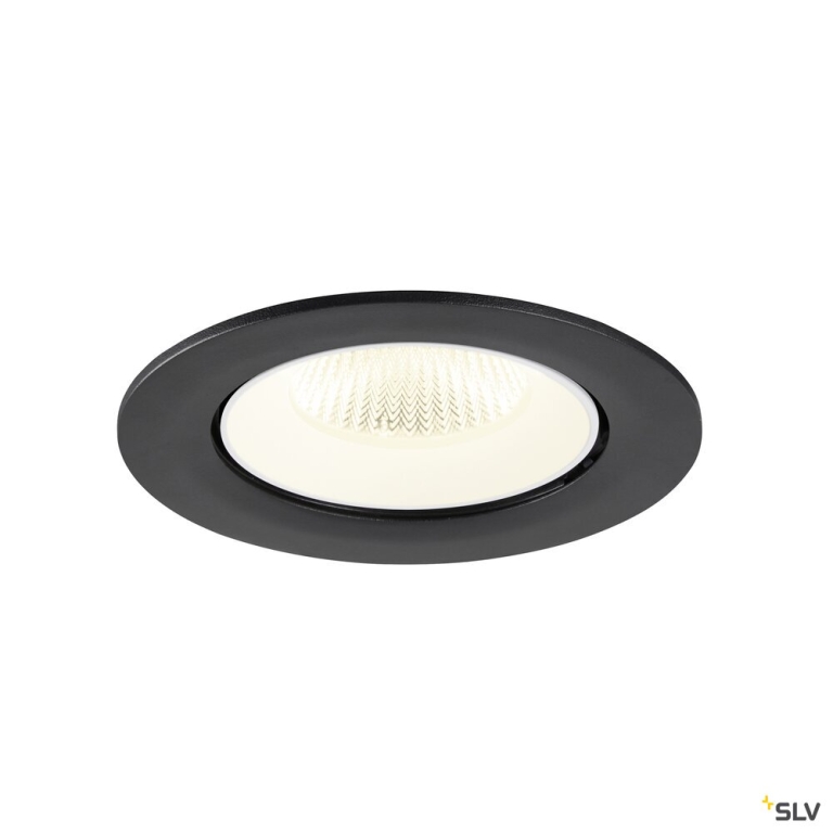 SLV NUMINOS® GIMBLE L, Deckeneinbauleuchte, 4000 K, 40°, IP20, rund, schwarz / weiß